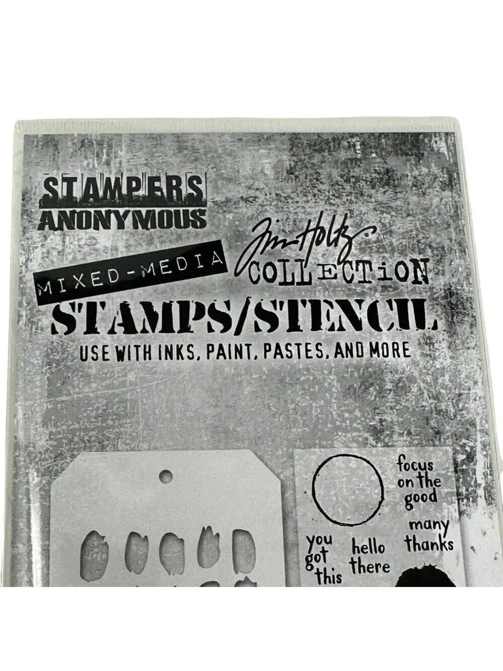 Tim Holtz Stampers Anonymous Mixed Media Stamps Stencil Set THMM184 Cardmaking